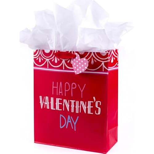 Hallmark 15" Extra Large Gift Bag with Tissue Paper (Happy Valentine's Day)
