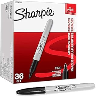 Permanent Marker Fine Point,Fine Point Black with Sharpie Permanent Marker Quick Drying/Waterproof - 36 Count (1 Pack)
