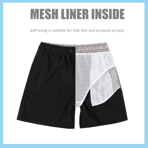 SNOW DREAMS 3 Pack Boys Swim Trunks Kid Bathing Suit Quick Dry Board Shorts with Mesh Lining2