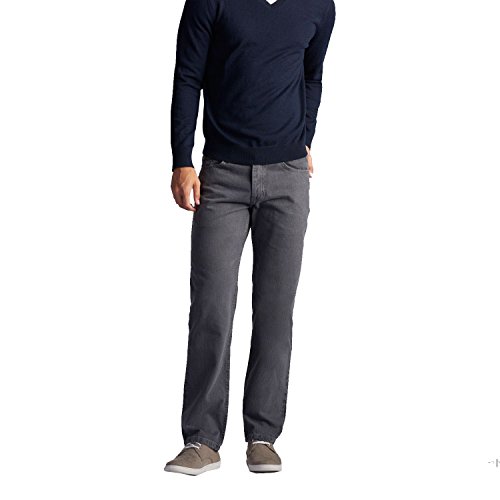 Lee Men's Regular Fit Straight Leg Jean, Charcoal, 38W x 29L