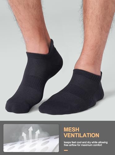Image of CS CELERSPORT 6 Pairs Ankle Athletic Running Socks Low Cut Sports Tab Socks for Men and Women