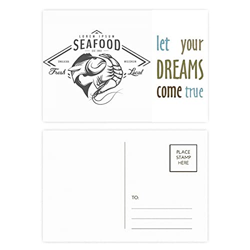 Cartes postales poissons fruits de mer pour dire merci après un repas marin réussi, lot 20