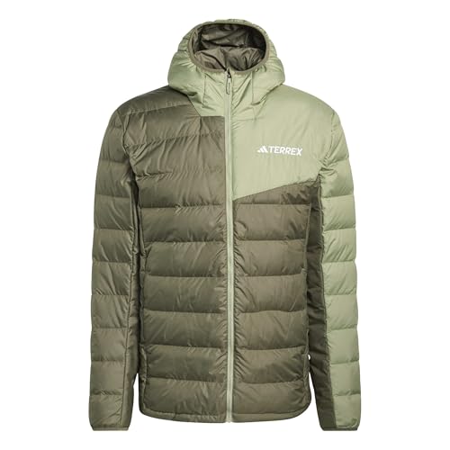 Chaqueta de plumón adidas Men's MT DOWN HO J para hombre en color negro talla M con capucha