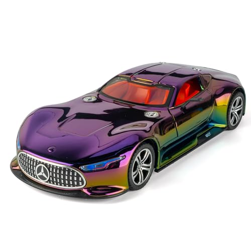 Modelo de Coche de Juguete iLooboo 1:24 Morado AMG Vision GT miniatura 1
