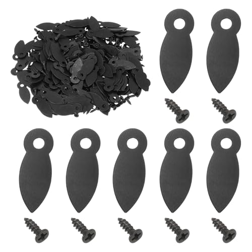Image of uxcell 200pcs Picture Frame Backing Clips, 0.98 inch Photo Frame Turn Buttons Fasteners Hardware Corner Clip with 200pcs Screw for Hanging Pictures Craft Drawings, Melon-Seed Shaped Black