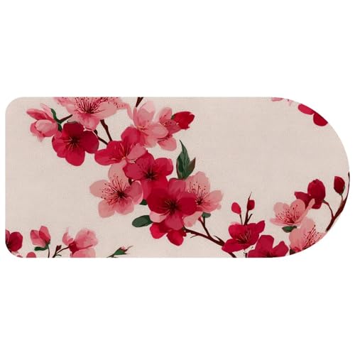 Tapis de souris fleurs de cerisier 73x35cm grand format antidérapant pour le bureau