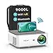 Vidéoprojecteur WiFi Bluetooth Full HD 1080P, YABER V6 9000 Lumens Projecteur WiFi Portable Soutiens 4K, Correction Trapézoïdale à 4 Points, Zoom -50%, Rétroprojecteur Home Cinéma & Présentation PPT