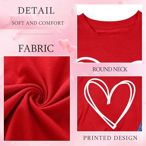 Image of Ithalt Kids Valentine Shirt Girls Valentines Shirts Cute Heart Graphic Long Sleeve Tee Tops 4-14y