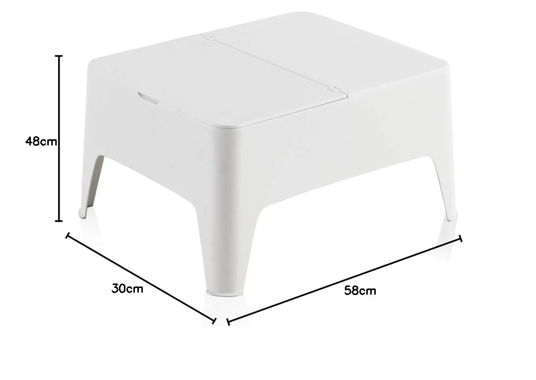 Shaf Alaska Tavolino Da Giardino 58 x 48 x 30 cm Bianco