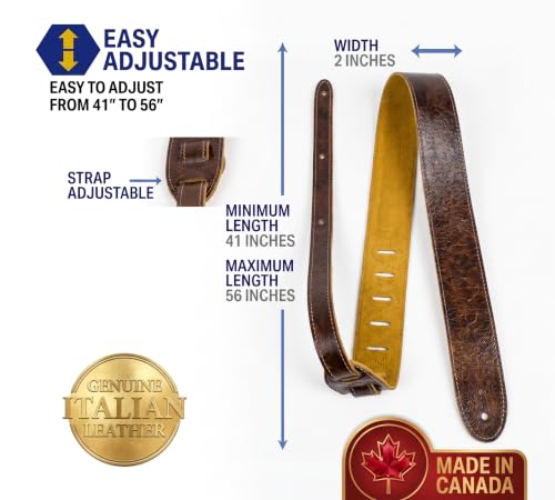 Perri's Leathers Italian Leather Guitar Strap