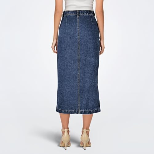 Denim Skirt with Slit, Women's Casual High Waist Split Midi Jean Skirts, Slim Fit Pencil Skirt3