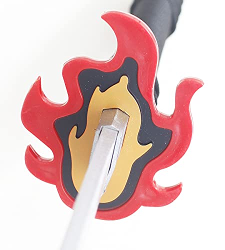 Sabre En Bois Demon Slayer - Réplique Kyojuro Rengoku Avec Fourreau Et Presentoir - 102cm