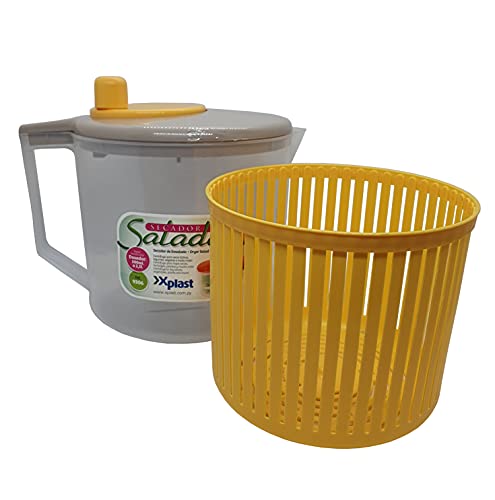 Secador De Saladas E Verduras Manual Com Dosador - 2500 Ml (Amarelo)
