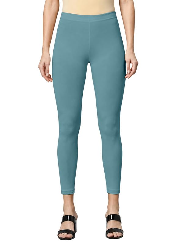 Image of TRENDMALLS Women's Microfiber Elastane Stretch Soft Cropped Leggings with Ultrasoft Waistband for Women