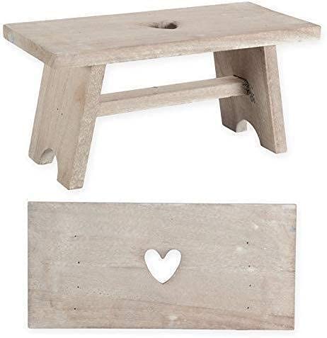 Hocker Holz natur B/H/T ca.38x18x18 cm Fußhocker Holz Landhaus Fuß...