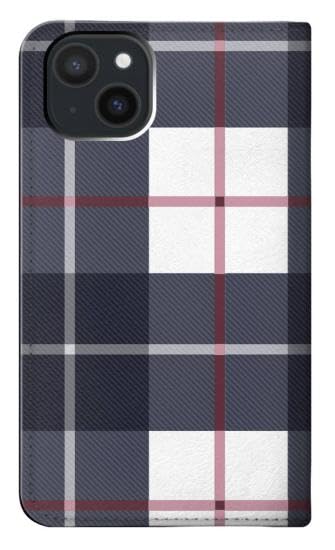 Étui cuir iPhone 15 Plus à motif plaid pour éviter les rayures - 2