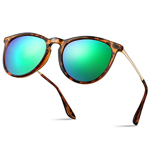 Polarized Sunglasses For Women 100% UV Blocking Vintage Retro Round Fashion Mirrored Lens Sunglasses For Women - GL