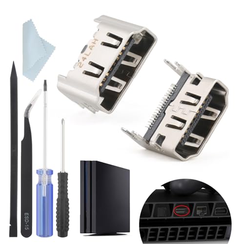 RongZy 2PCS f&uuml;r PS4 HDMI Port f&uuml;r PlayStation 4 PS4 HDMI Anschluss Buchse Schnittstelle Anschlussbuchse Zubeh&ouml;rteile mit Reparatursatz