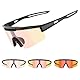 suoso Fahrradbrillen-Herren-Damen-Selbsttönend-Sonnenbrille-Photochromatisch-UV400 Schutz-MTB-Fahrrad-Sport-Schnelle-Brille für Rennrad,Laufen,Strand,Wandern,Angeln,Elastisch Schwarz/Rot