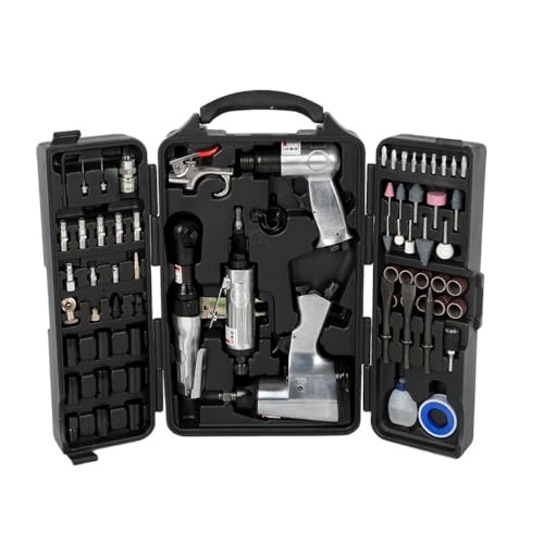 STANSS 71 Pieces Air Tool Kit, Heavy Duty Twin Hammer with Impact Wrench, Air Ratchet, Die Grinder, Aire Hammer, Hose Fittings, Storage Case