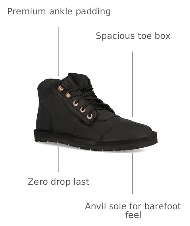 Image of JIM GREEN Men's Barefoot African Ranger Boots Lace-Up Water Resistant Full Grain Leather Work or Hiking Boot