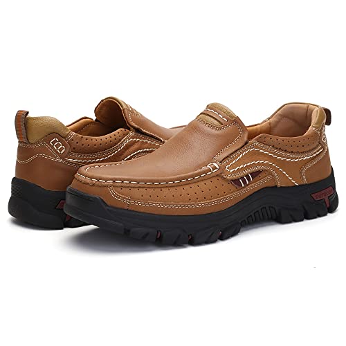 ALITIKAVIC Mens Slip On Casual Shoes Leather Comfortable Walking Loafers - Thumbnail 5