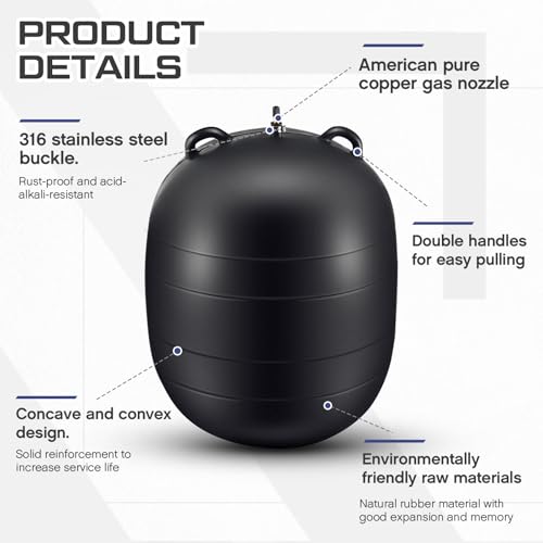 Image of Glooglitter 12 Inch Inflatable Pipe Plug Sewer Test Plug Rubber Plumbing Test Balloon Ball for Sewage Pipeline Inspection (with 39.37 Plastic Extension Hose)