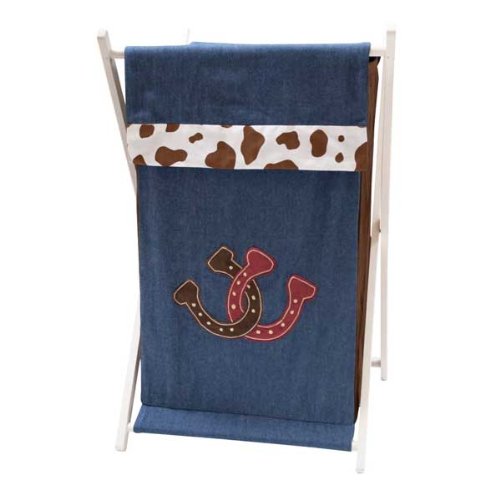 Lambs & Ivy Giddy Up Hamper, Brown/Blue (Discontinued by