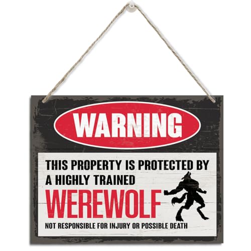 Warning Sign, Wood Hanging Decor, This Property Is Protected By