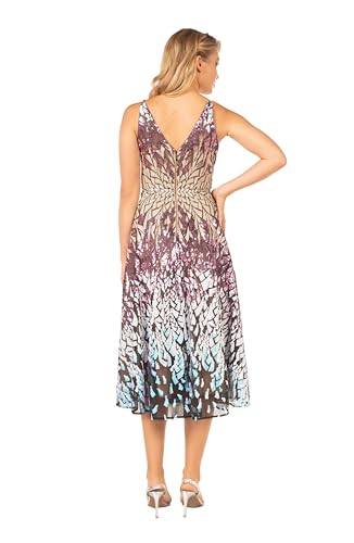 Image of Dress the Population Women's Elisa Sleeveless Plunge Neckline Fit and Flare Midi Dress