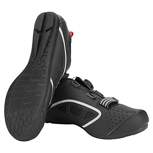 Image of Cycling Shoes Women PU + Rubber Road Bike Shoes Men, Bike Shoes Men, for Outdoor Cycling(Black, 45)