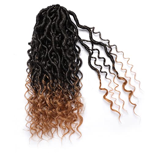 Goddess Locs Crochet Hair 12Inch 6Packs Curly Faux Locs Crochet Hair River Locs Goddess Wavy Crochet With Short Curly Hair Bohemian Hippie Locs Crochet Braids for Synthetic Hair Extension