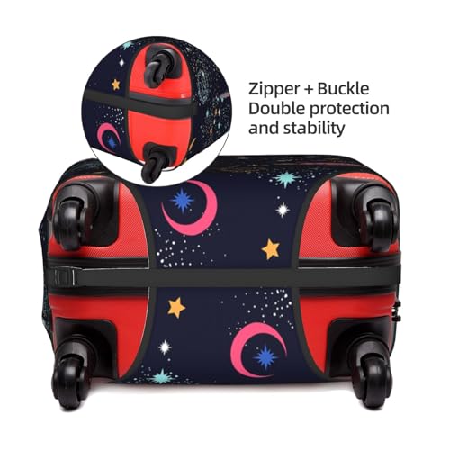 Constellation In Space Galaxy Travel Luggage Cover Elastic Suitcase Protector Washable Baggage Covers For Trunk Case Fits 22-24 Inch Luggage3