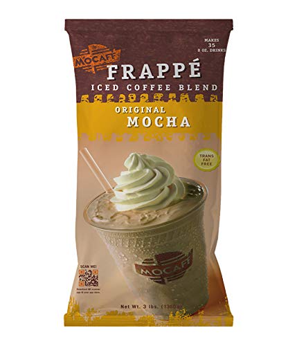 MOCAFE Mocha Frappe Powder Mix, Instant blended iced coffee latte, 3lb bulk bag