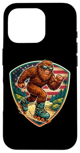 Sasquatch Rollerblading�r�b�O�t�b�g�V���J���[���[�u���[�h�A�����J�� �X�}�z�P�[�X iPhone 16 Pro �p