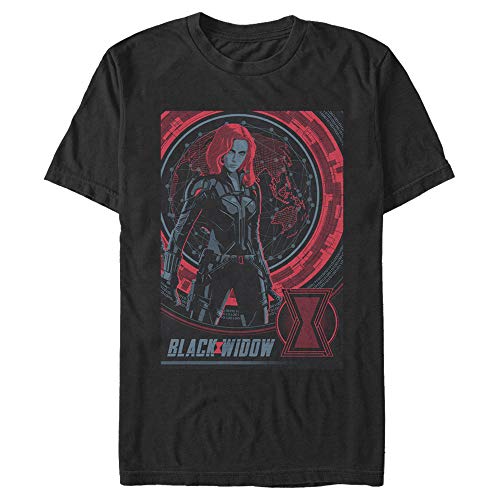 Men's Marvel Black Widow Infrared Globe T-Shirt - Black - Large