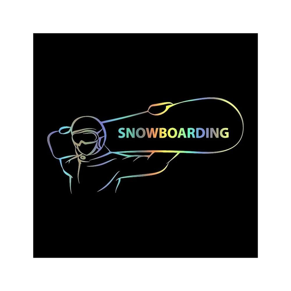 Bertdcx Laser Auto Accessory Vinyl Decal For Snowboarding Car Sticker Waterproof Auto Decors On Car Body Bumper Rear Window(Laser)