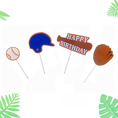 Morndew 24 Pcs Sports Fan With Baseball Cupcake Toppers For Theme Party Birthday Party Wedding Party Decorations #TOP3
