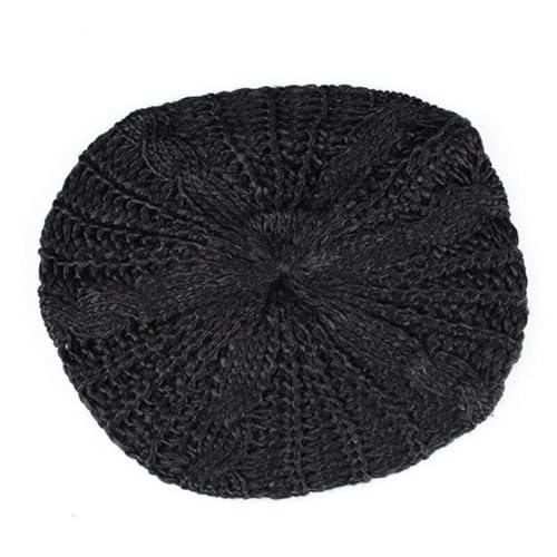 Béret chaud pour femme en maille côtelée protection hivernale