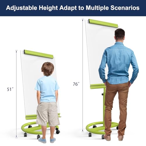 Image of TSJ OFFICE Rolling Whiteboard Standing - 40 x 26 Inches Mobile White Board
