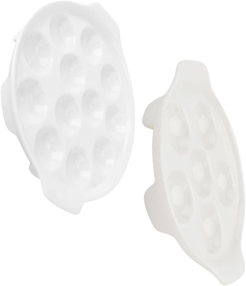 Unomor 2pcs Escargot Baking Plate Ceramic Snail Baking Dish Easy to Clean Store Multi-purpose for Kitchen Supplies Catering