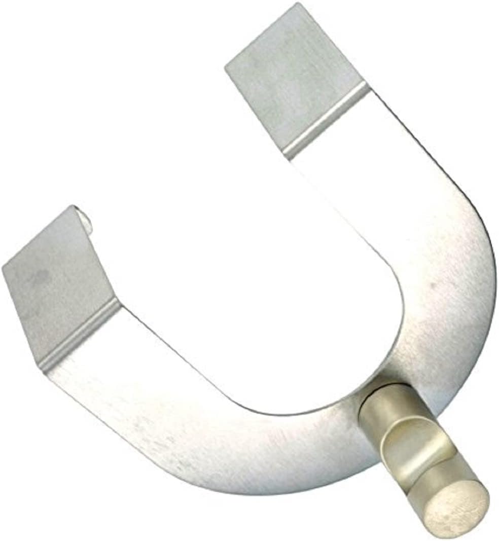 Merriway BH03332 U-Shaped Over Door Hangers with Notched Hooks with Brushed Chrome