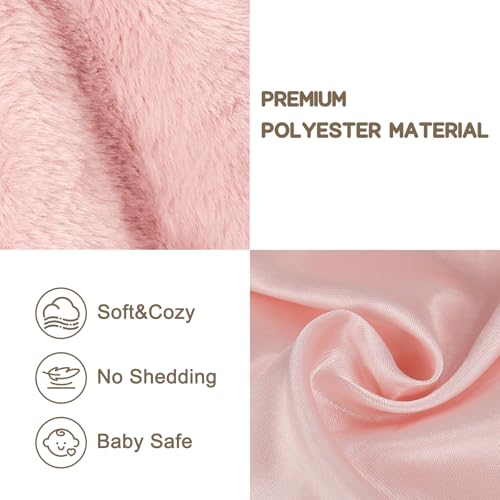 Image of Baby Security Blanket Soft Plush Baby Bunny Snuggle Toy Lovely Stuffed Animals Shower Gift for Boys Girls Newborn Infants, Pink 16 Inch