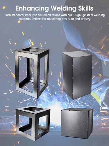 PDMAX Cupons de prática de soldagem de aço de 24 peças, espessura de calibre 16, ideal para iniciant