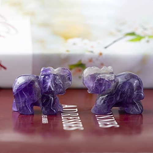 Gemstone ELEPHANT Statue Figurine Collectible Decor 1.5 Inches thumb #2