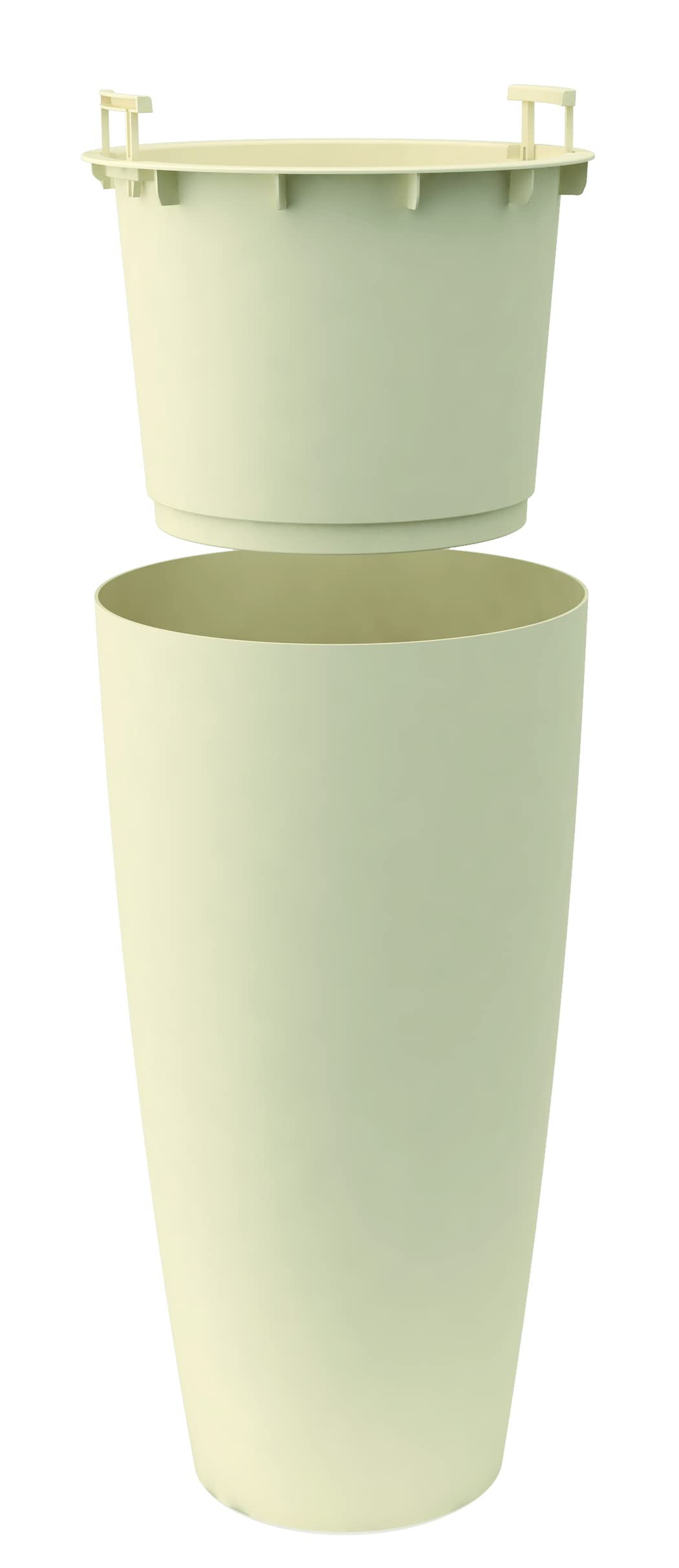 Nicoli Macetero alto Style 38 x 85 cm de altura, interior y exterior, base extraíble (2 unidades, 38 x 85 cm, blanco)