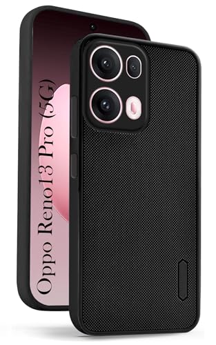 Image of Jkobi Back Cover Case for Oppo Reno13 Pro 5G | Oppo Reno 13 Pro 5G (Textured Grip Design | Camera Protetion | Slim and Light Weight | Soft Touch and Feel | Black)