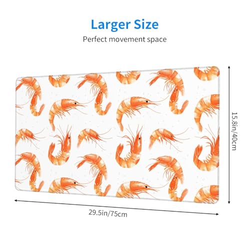 Tapis de souris de jeu crevette avec bords cousus et base caoutchouc