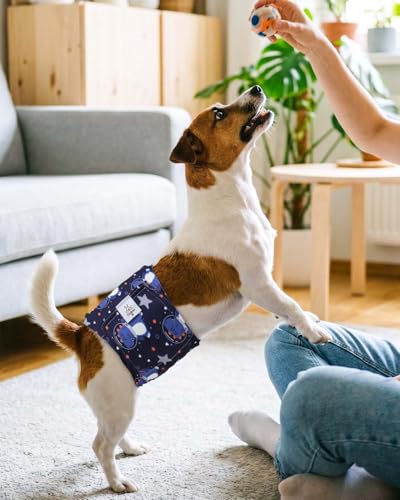 Image of CuteBone Dog Diapers Male 4 Pack Puppy Wraps Reusable Doggie Belly Bands for Male Dogs Small Medium Large