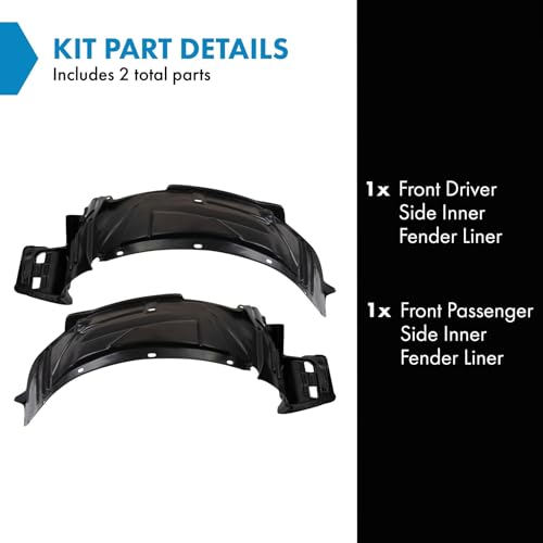 Image of TRQ Front Driver and Passenger Side Inner Fender Liner Set Compatible with 2005-2006 Acura RSX